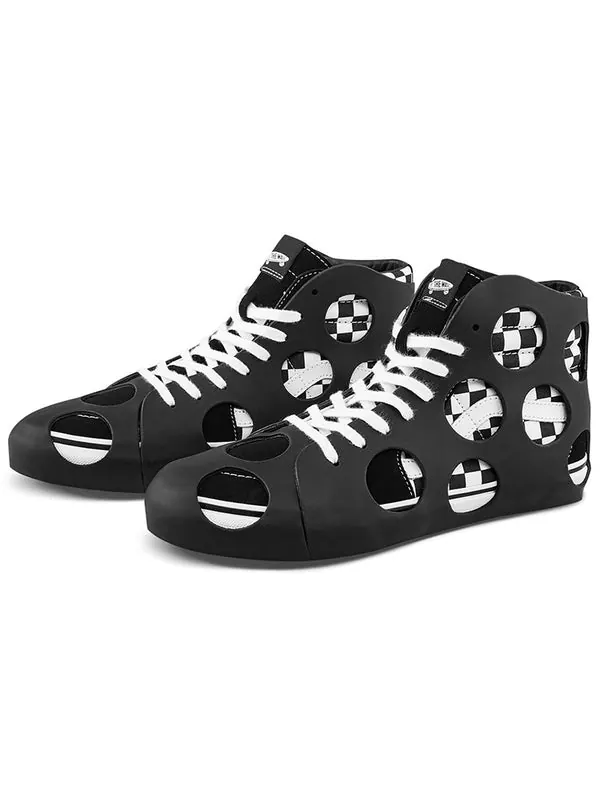 Кроссовки sk8-hi cage vlt lx 'polka dot checkered - black' Vans — изображение 2 из 4, черный/белый