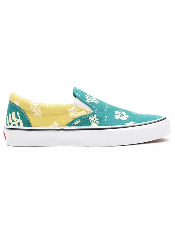 Кроссовки classic slip-on 'aloha' Vans — изображение 2 из 4, синий/желтый