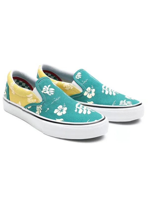Кроссовки classic slip-on 'aloha' Vans — изображение 3 из 4, синий/желтый