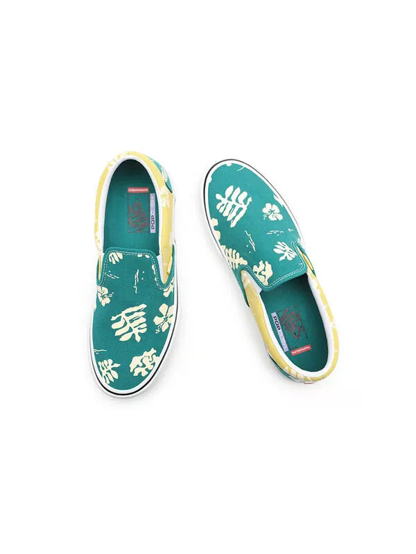 Кроссовки classic slip-on 'aloha' Vans — изображение 4 из 4, синий/желтый