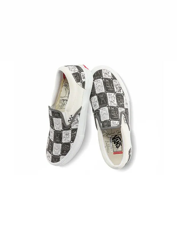 Кроссовки daniel johnston x skate slip-on 'cassette tape' Vans — изображение 4 из 4, черный/белый/серый