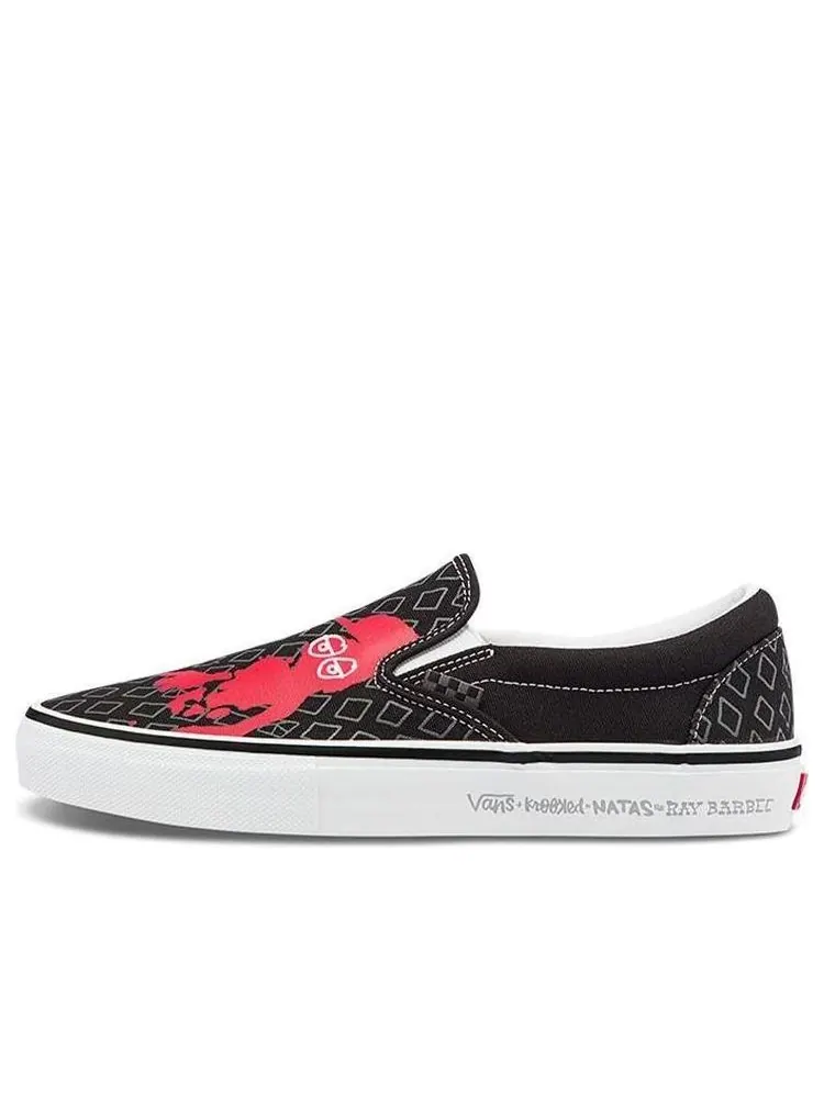 Кеды Vans Krooked x Skate Slip-On 'Natas For Ray Barbee' — изображение 1 из 5, красный