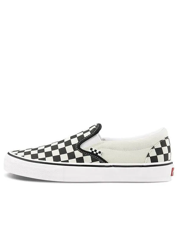 Кроссовки skate slip-on 'checkerboard - black white' Vans — изображение 1 из 4, черный / белый