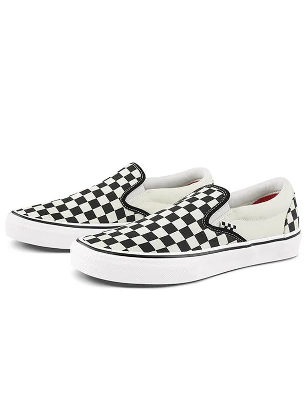 Кроссовки skate slip-on 'checkerboard - black white' Vans — изображение 2 из 4, черный / белый