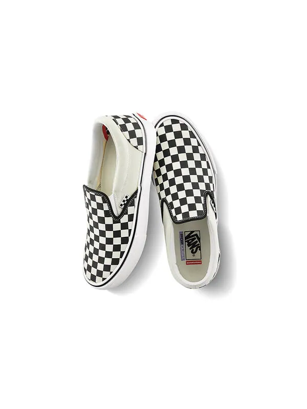 Кроссовки skate slip-on 'checkerboard - black white' Vans — изображение 4 из 4, черный / белый