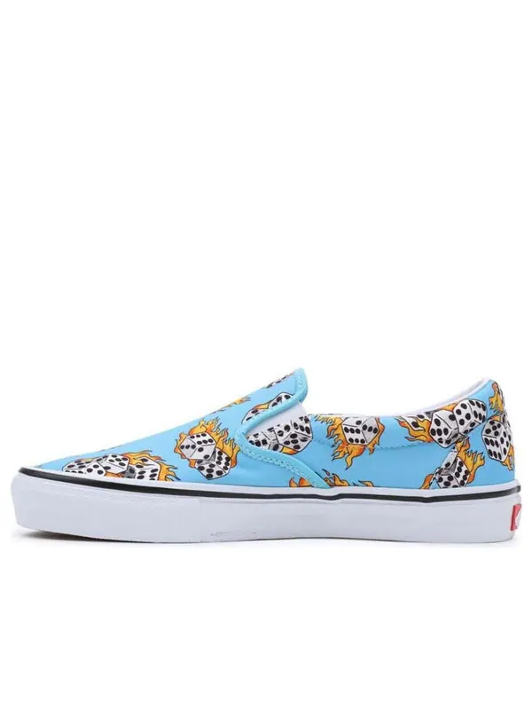 Кроссовки skate slip-on 'blue flame dice' Vans — изображение 1 из 4, синий/белый