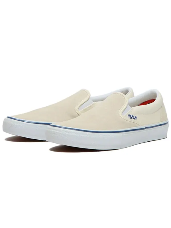 Кроссовки skate slip-on 'checkerboard - off white' Vans — изображение 2 из 4, хаки