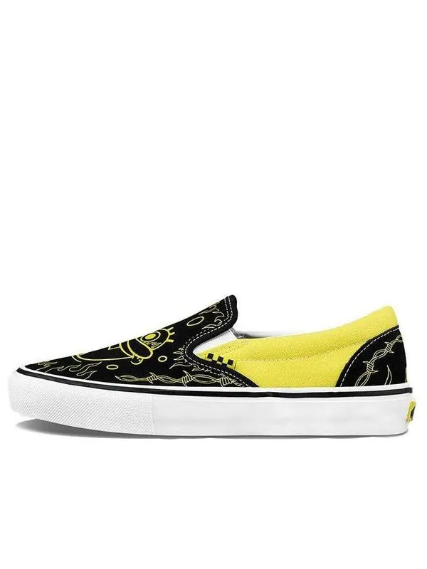 Кроссовки mike gigliotti x spongebob squarepants x skate slip-on 'black yellow' Vans — изображение 1 из 4, черный/желтый