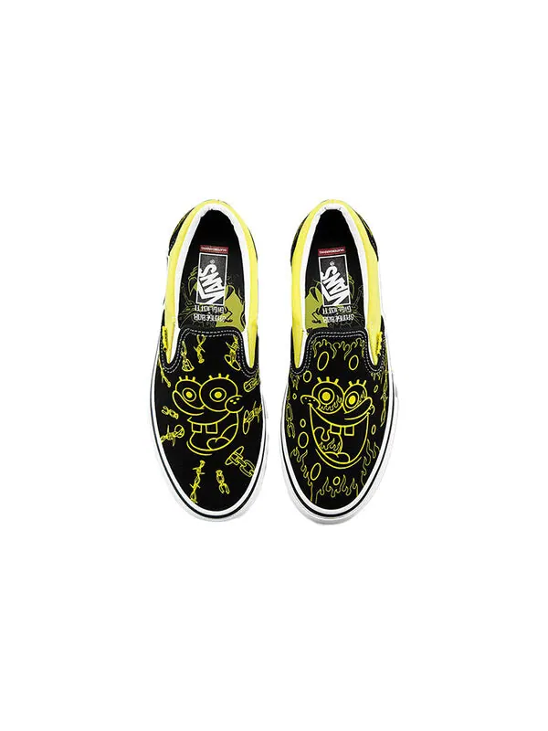 Кроссовки mike gigliotti x spongebob squarepants x skate slip-on 'black yellow' Vans — изображение 3 из 4, черный/желтый