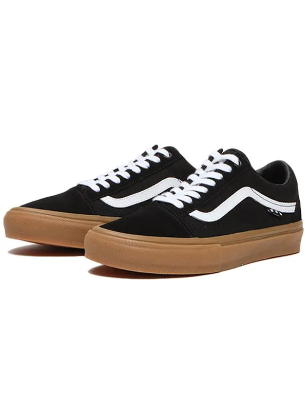 Кроссовки skate old skool 'checkerboard - black gum' Vans — изображение 2 из 4, черный/белый/коричневый