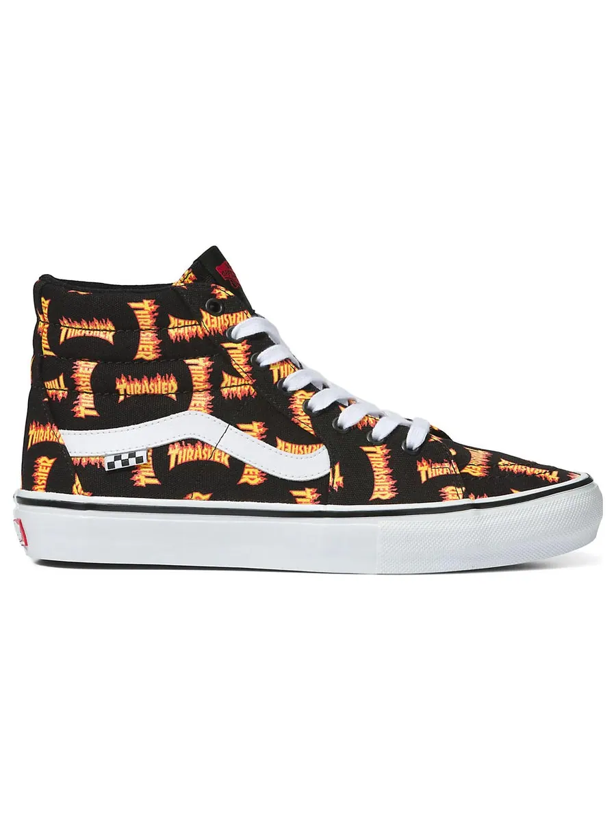 Кеды Thrasher x Vans Sk8-hi 'Black Yellow' — изображение 2 из 4, черный