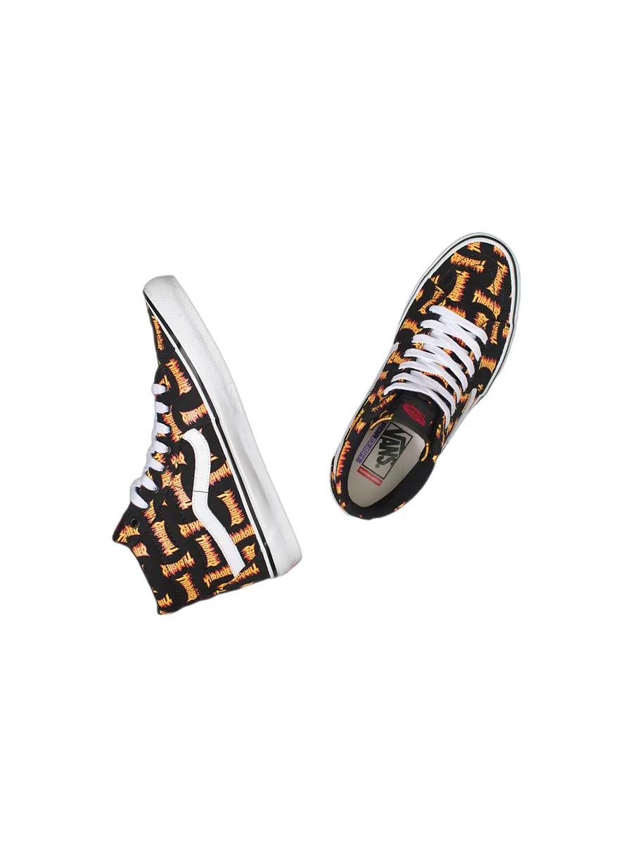 Кеды Thrasher x Vans Sk8-hi 'Black Yellow' — изображение 3 из 4, черный