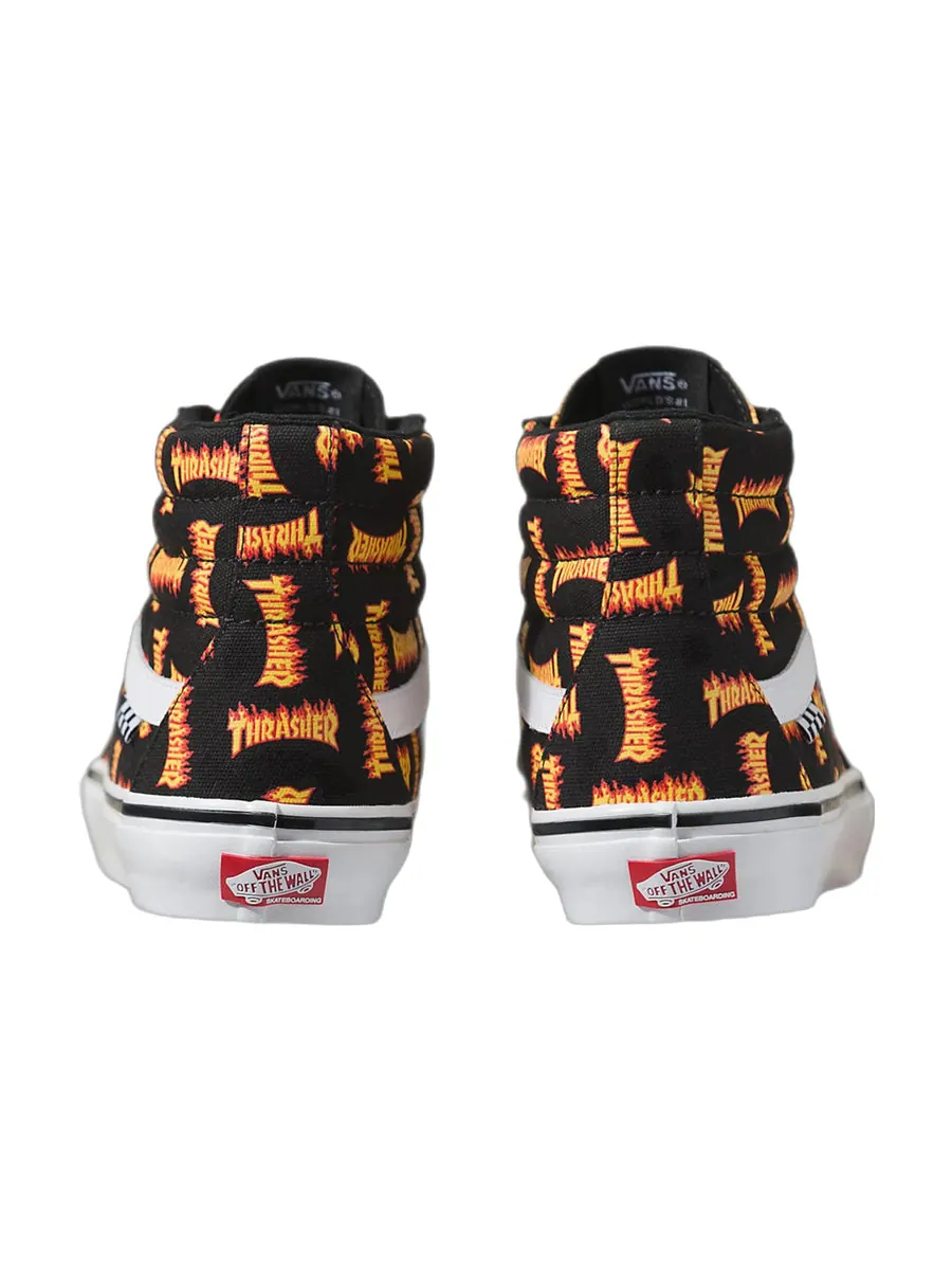 Кеды Thrasher x Vans Sk8-hi 'Black Yellow' — изображение 4 из 4, черный