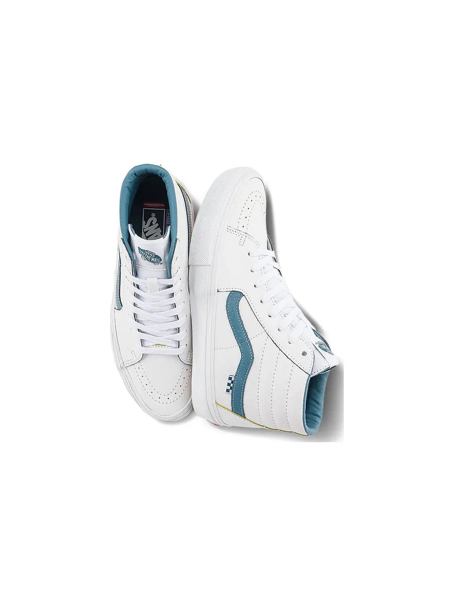 Кроссовки Vans SK8-Hi 'White Blue' — изображение 3 из 5, белый