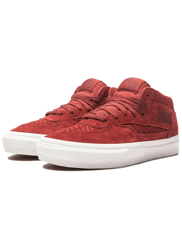 Кроссовки skate half cab mid-top sneakers red Vans — изображение 2 из 4, красный/белый