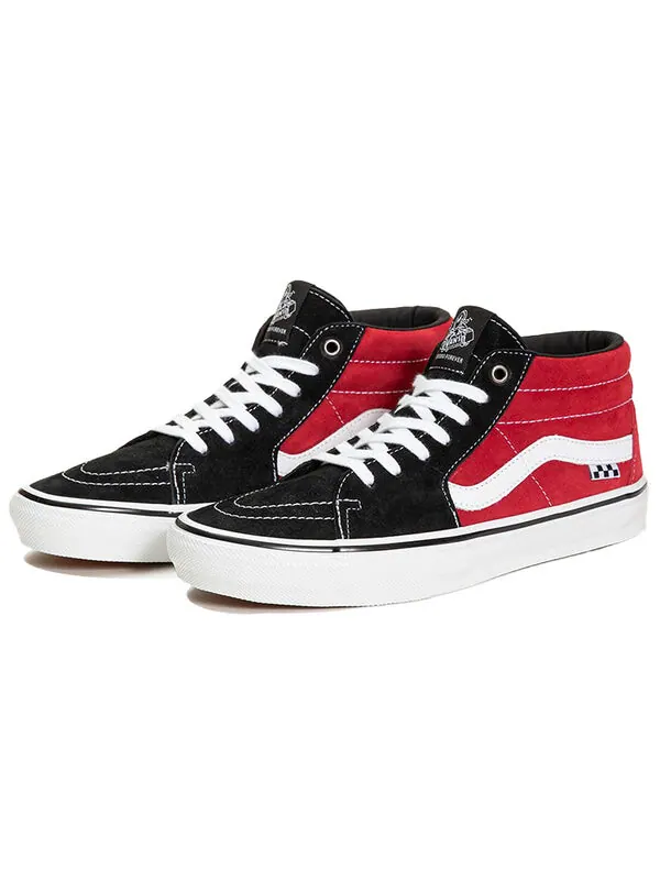 Кроссовки skate grosso mid 'black red' Vans — изображение 2 из 2, красный/черный