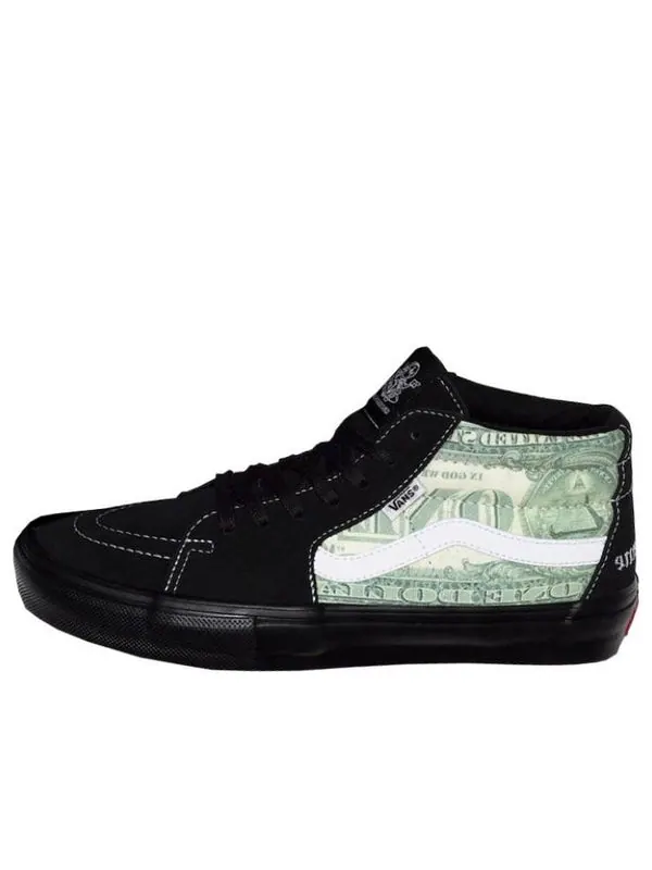Кроссовки supreme x skate grosso mid 'dollar bill - black' Vans — изображение 1 из 1, черный