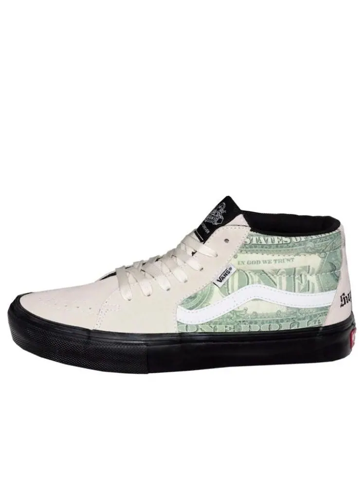 Кроссовки Vans x Supreme Skate Grosso Mid 'Dollar Bill White' — изображение 1 из 1, бежевый