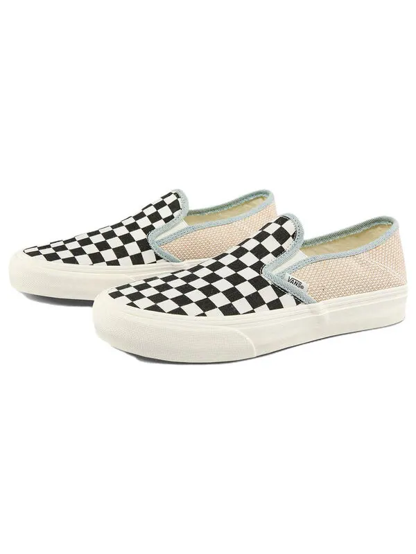 Кроссовки slip-on sf stylish casual skate shoes black white brown grid 'black white brown' Vans — изображение 2 из 4