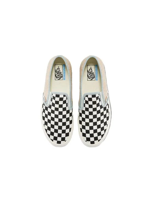 Кроссовки slip-on sf stylish casual skate shoes black white brown grid 'black white brown' Vans — изображение 3 из 4