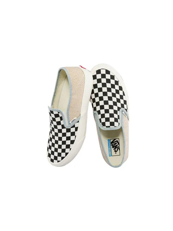 Кроссовки slip-on sf stylish casual skate shoes black white brown grid 'black white brown' Vans — изображение 4 из 4
