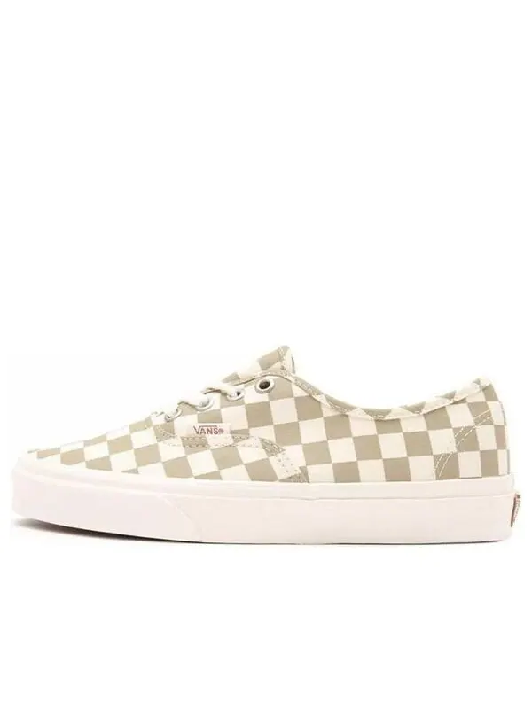 Кроссовки authentic wear-resistant non-slip low top casual skate shoes white brown grid 'white brown' Vans, белый/коричневый