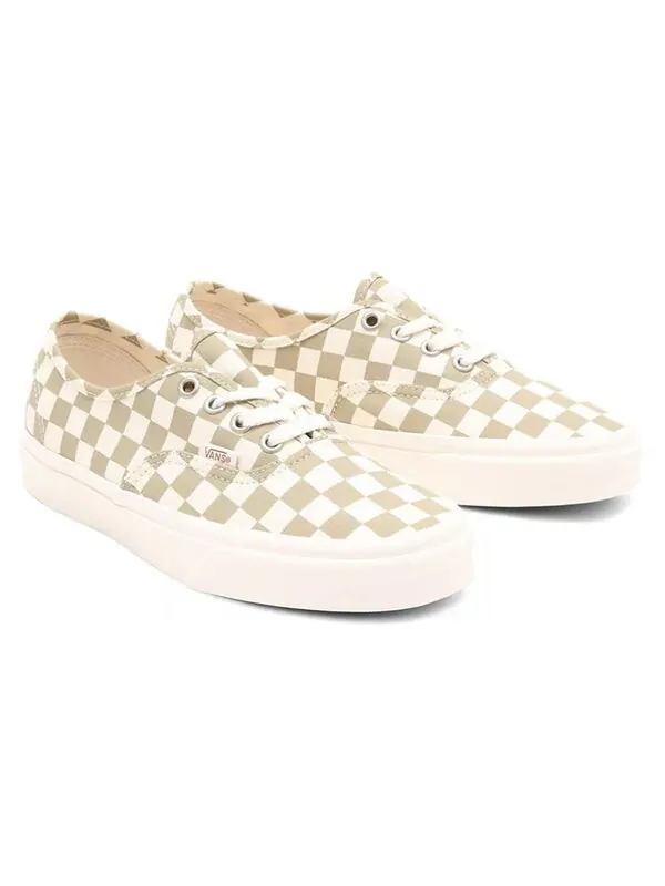 Кроссовки authentic wear-resistant non-slip low top casual skate shoes white brown grid 'white brown' Vans, белый/коричневый