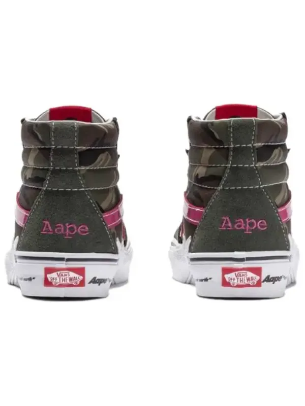 Кроссовки x aape sk8-hi volt 'green white pink' Vans — изображение 2 из 3, зеленый/розовый/белый