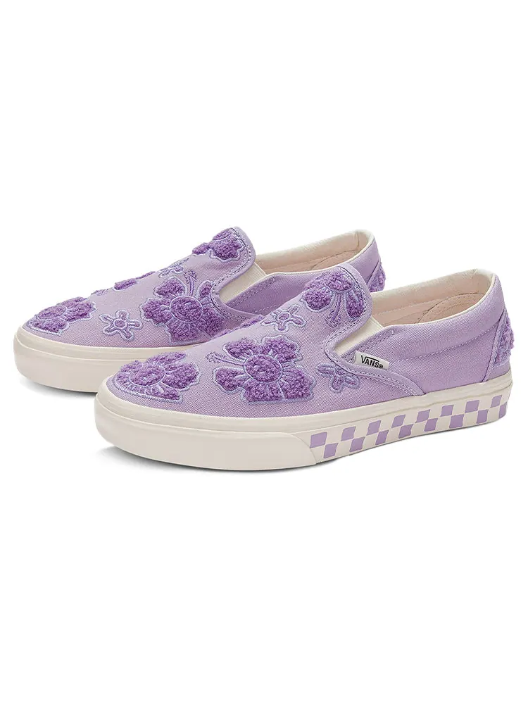 Кеды Vans Emma Mulholland on Holiday x Classic Slip-On 'Whimsical Floral Embroidery' — изображение 2 из 5, фиолетовый