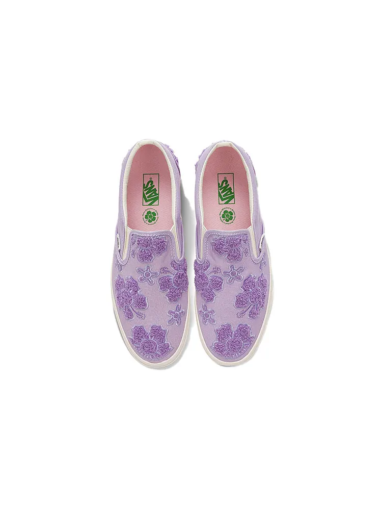 Кеды Vans Emma Mulholland on Holiday x Classic Slip-On 'Whimsical Floral Embroidery' — изображение 3 из 5, фиолетовый