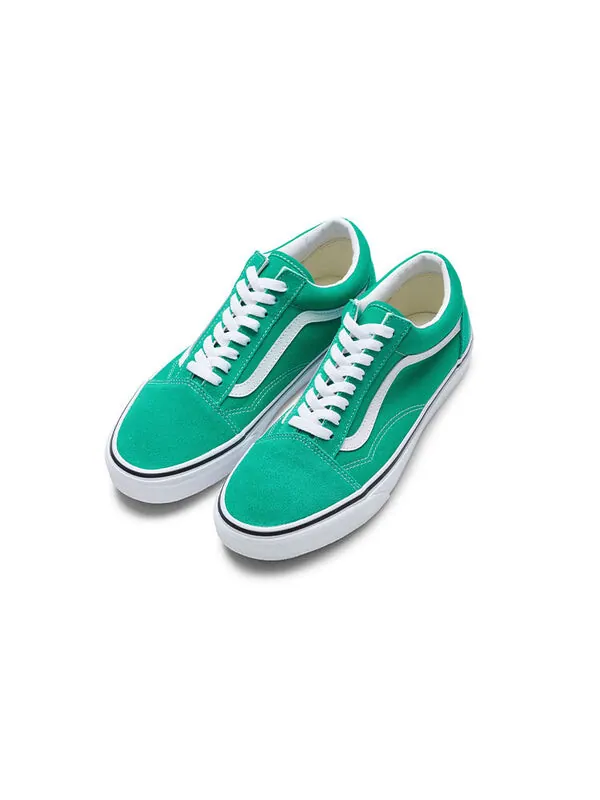 Кроссовки old skool low tops casual skateboarding shoes green white Vans — изображение 2 из 4, зеленый/белый