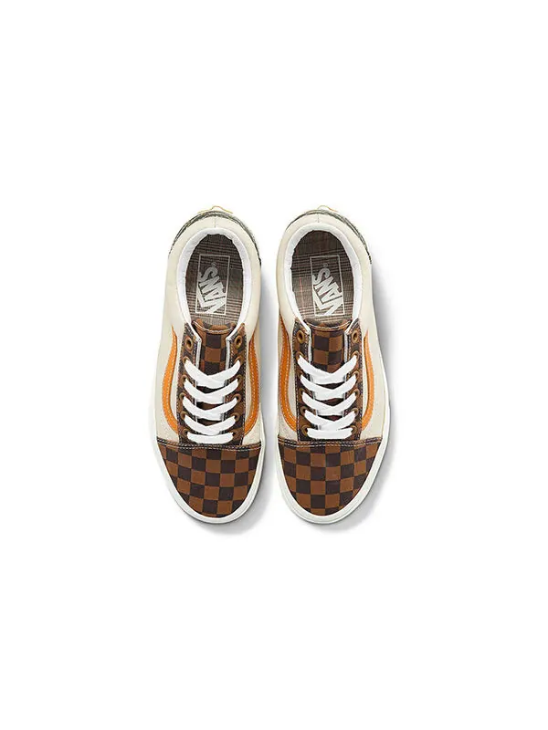 Кроссовки old skool 'mixed utility - checkerboard' Vans — изображение 3 из 4, хаки/зеленый/коричневый