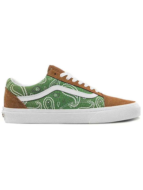 Кроссовки old skool 'peace paisley - unity' Vans — изображение 2 из 4, синий/зеленый