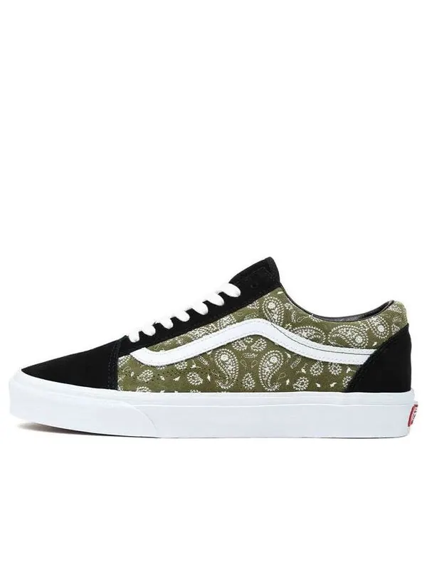 Кроссовки old skool 'paisley - black olive' Vans — изображение 1 из 4, черный/зеленый/белый