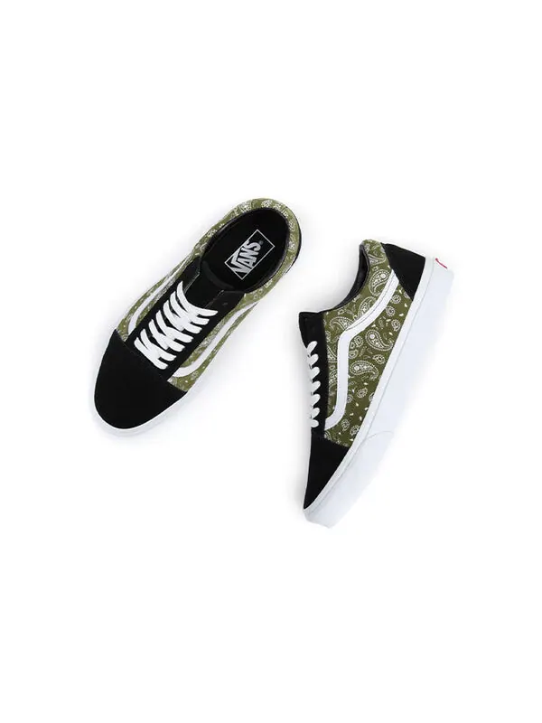 Кроссовки old skool 'paisley - black olive' Vans — изображение 4 из 4, черный/зеленый/белый