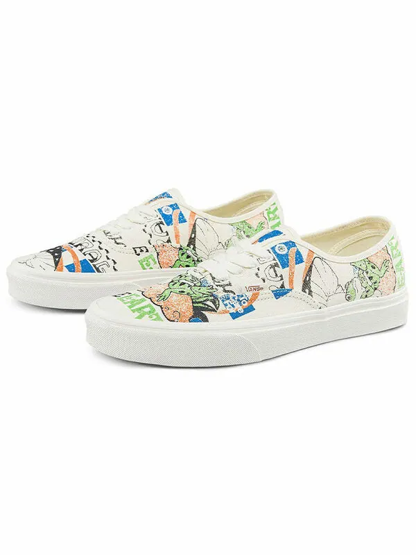 Кроссовки authentic low tops casual skateboarding shoes multi-color funny printing 'white black blue' Vans