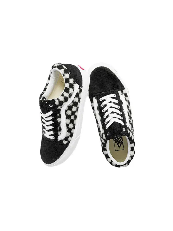Кроссовки old skool 'sherpa checkerboard - black' Vans — изображение 4 из 4, черный/белый