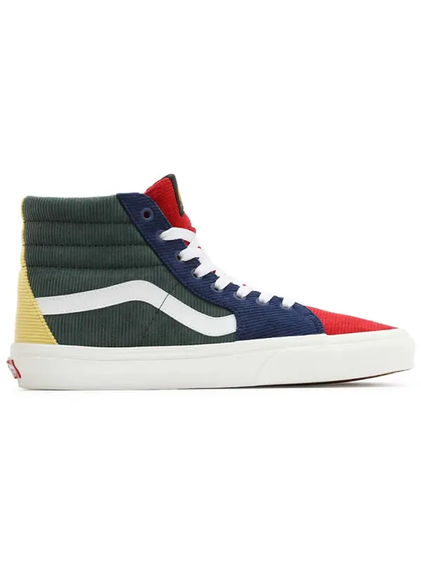 Кроссовки mixed corduroy sk8-hi high-top sneakers green/blue/red Vans — изображение 2 из 4