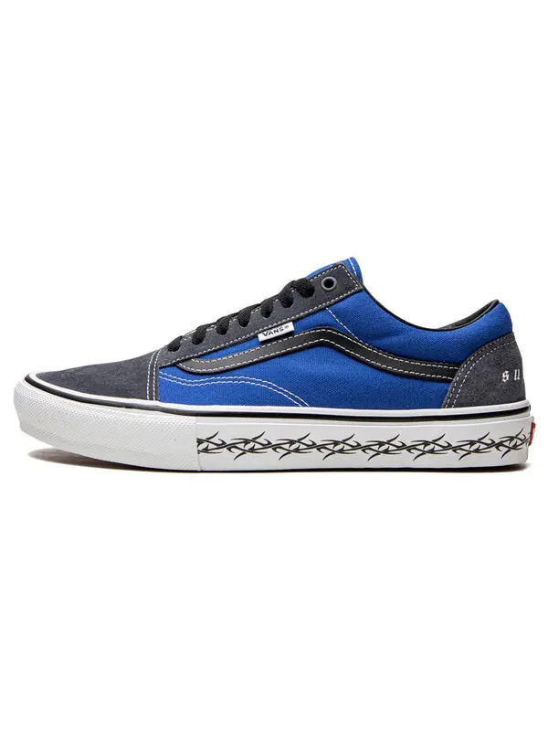 Кроссовки supreme x old skool 'barbed wire - royal' Vans — изображение 2 из 4, серый/синий