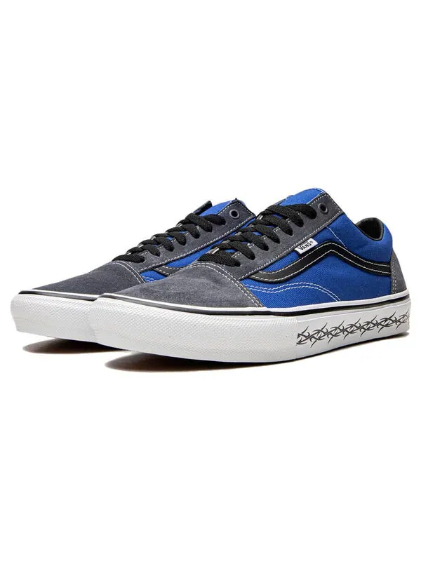 Кроссовки supreme x old skool 'barbed wire - royal' Vans — изображение 3 из 4, серый/синий