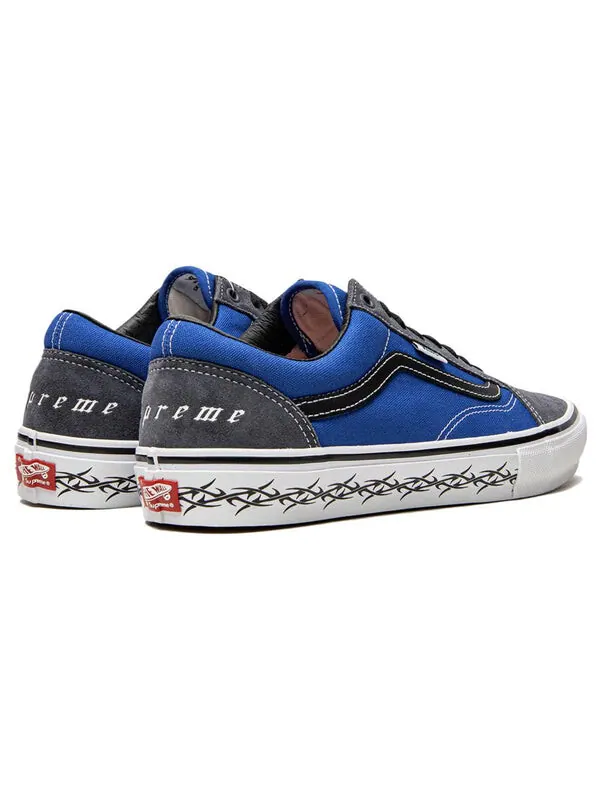 Кроссовки supreme x old skool 'barbed wire - royal' Vans — изображение 4 из 4, серый/синий