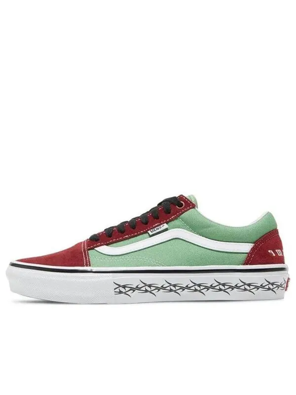 Кроссовки supreme x old skool 'barbed wire - green' Vans — изображение 1 из 4, красный/зеленый