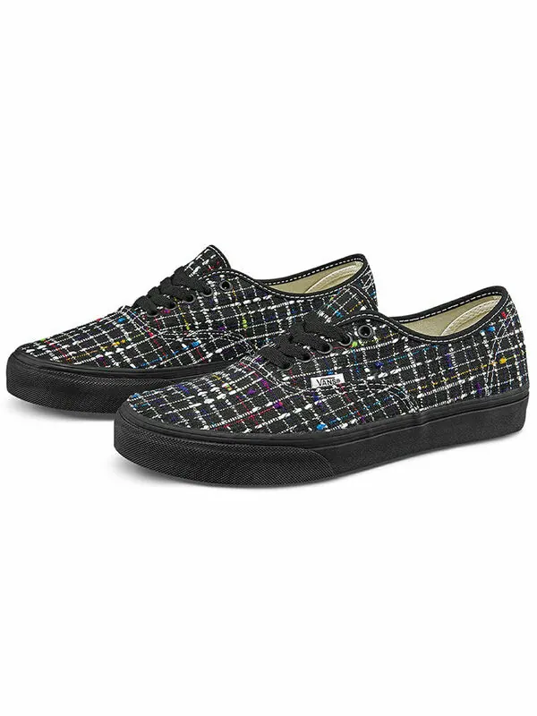 Кроссовки authentic retro casual skate shoes black white grid printing Vans — изображение 2 из 4, черный/мульти