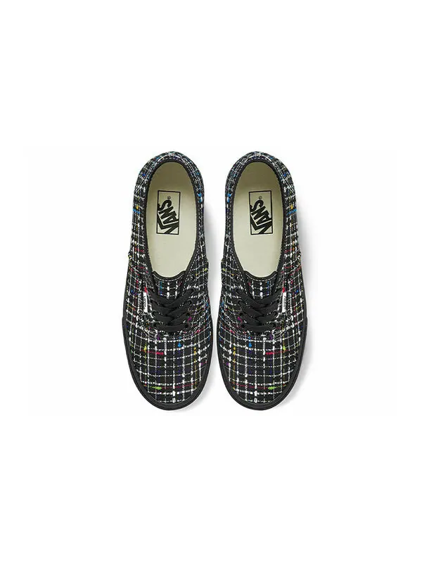 Кроссовки authentic retro casual skate shoes black white grid printing Vans — изображение 3 из 4, черный/мульти