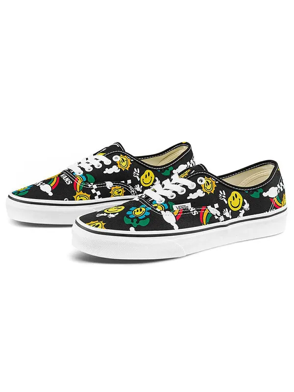 Кроссовки authentic classics checkered 'green' Vans — изображение 2 из 4, черный/желтый