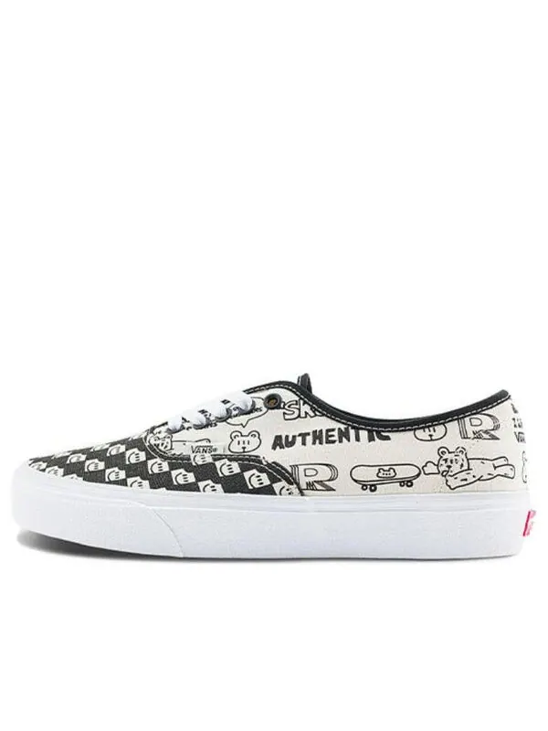Кроссовки authentic classics checkered 'khaki olive' Vans — изображение 1 из 4, черный/белый
