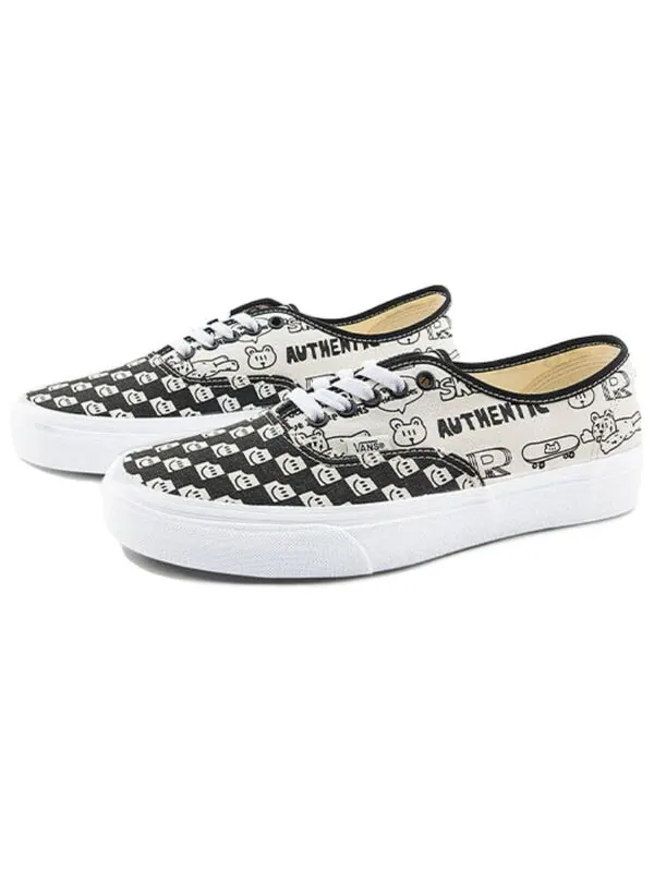 Кроссовки authentic classics checkered 'khaki olive' Vans — изображение 3 из 4, черный/белый