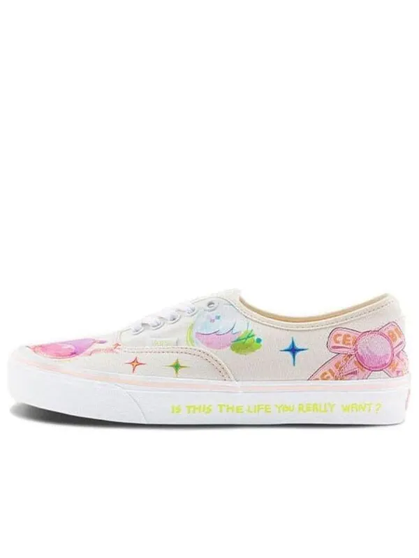 Кроссовки x nuttsh authentic otw 'white multi-color' Vans — изображение 1 из 4, белый/розовый