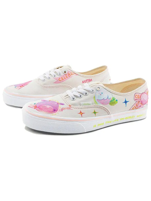 Кроссовки x nuttsh authentic otw 'white multi-color' Vans — изображение 3 из 4, белый/розовый