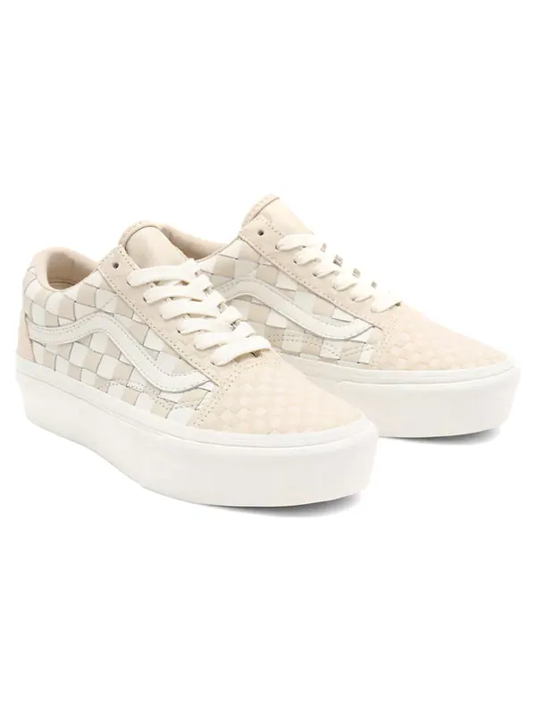 Кроссовки old skool white/pink Vans — изображение 3 из 4, белый